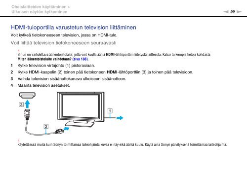 Sony VPCS13S8R - VPCS13S8R Istruzioni per l'uso Finlandese