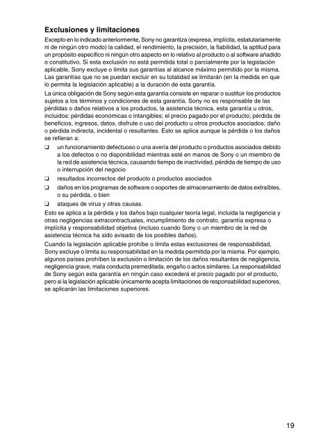 Sony VPCEJ3T1E - VPCEJ3T1E Documenti garanzia Spagnolo