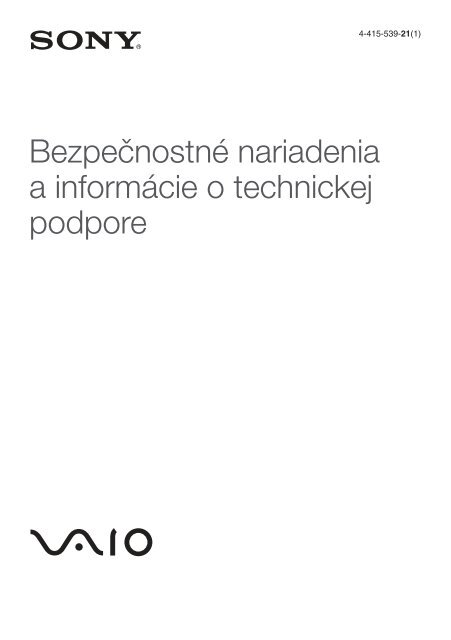 Sony VPCEJ3T1E - VPCEJ3T1E Documenti garanzia Slovacco