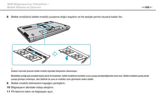 Sony VPCF13Z1R - VPCF13Z1R Istruzioni per l'uso Turco