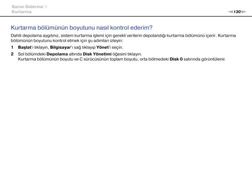 Sony VPCF13Z1R - VPCF13Z1R Istruzioni per l'uso Turco