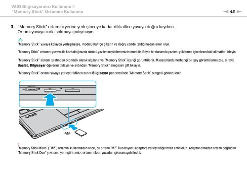 Sony VPCF13Z1R - VPCF13Z1R Istruzioni per l'uso Turco