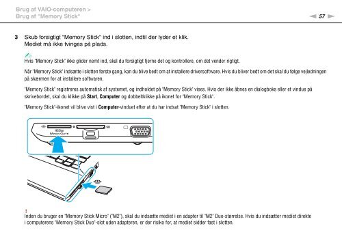 Sony VPCSB1B9E - VPCSB1B9E Istruzioni per l'uso Danese