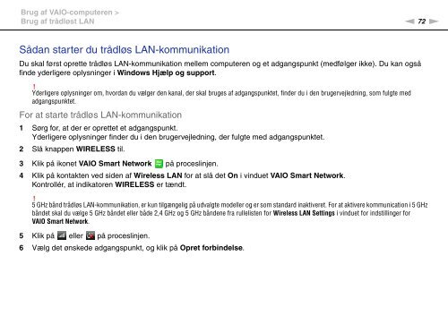 Sony VPCSB1B9E - VPCSB1B9E Istruzioni per l'uso Danese