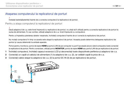 Sony VPCSB1B9E - VPCSB1B9E Istruzioni per l'uso Rumeno