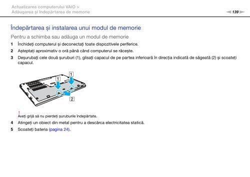 Sony VPCSB1B9E - VPCSB1B9E Istruzioni per l'uso Rumeno