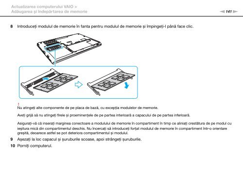 Sony VPCSB1B9E - VPCSB1B9E Istruzioni per l'uso Rumeno