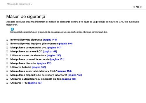 Sony VPCSB1B9E - VPCSB1B9E Istruzioni per l'uso Rumeno