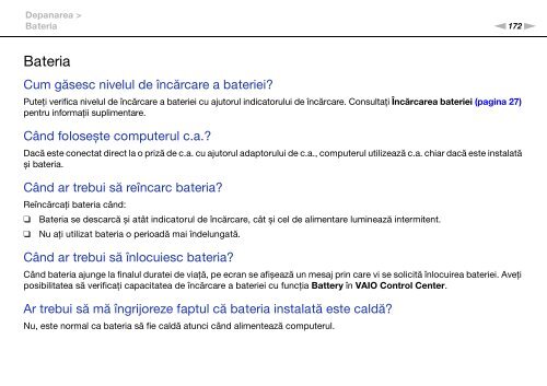 Sony VPCSB1B9E - VPCSB1B9E Istruzioni per l'uso Rumeno