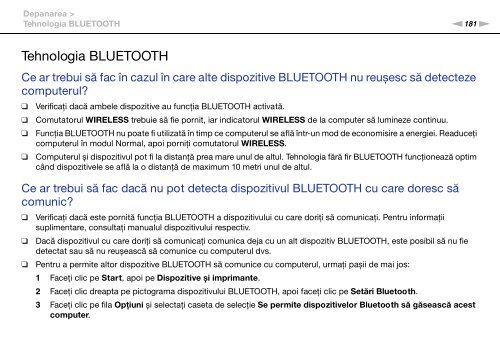 Sony VPCSB1B9E - VPCSB1B9E Istruzioni per l'uso Rumeno