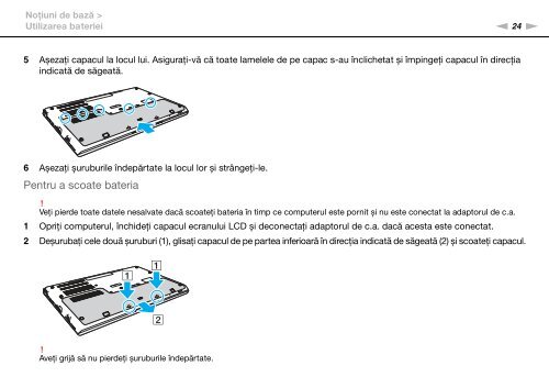 Sony VPCSB1B9E - VPCSB1B9E Istruzioni per l'uso Rumeno