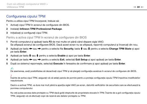 Sony VPCSB1B9E - VPCSB1B9E Istruzioni per l'uso Rumeno