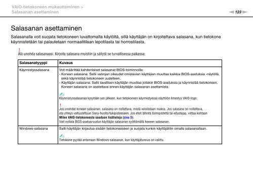 Sony VPCSB1B9E - VPCSB1B9E Istruzioni per l'uso Finlandese