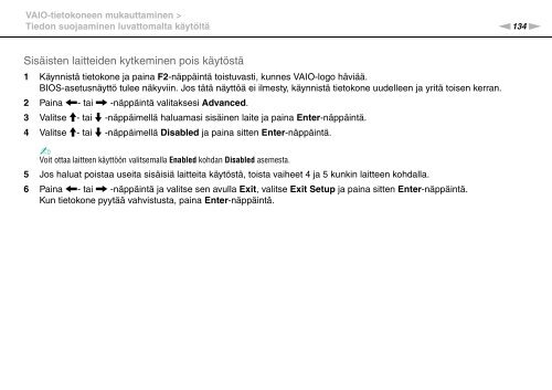 Sony VPCSB1B9E - VPCSB1B9E Istruzioni per l'uso Finlandese