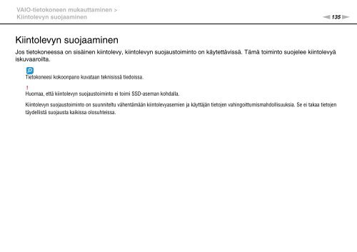 Sony VPCSB1B9E - VPCSB1B9E Istruzioni per l'uso Finlandese