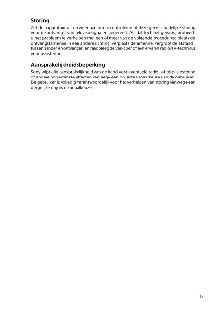 Sony VPCJ23M1E - VPCJ23M1E Documenti garanzia Olandese