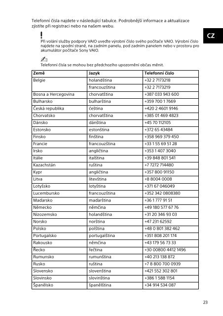 Sony VPCJ23M1E - VPCJ23M1E Documenti garanzia Danese