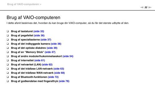 Sony VPCS12C5E - VPCS12C5E Istruzioni per l'uso Danese