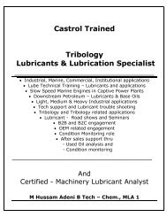 BPCastrol Lubrication Specialist & Tribologist  Nov 2015