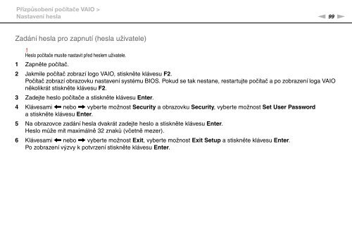 Sony VGN-AW31S - VGN-AW31S Istruzioni per l'uso Ceco