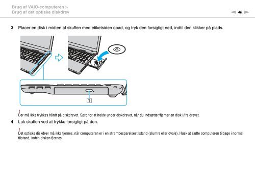 Sony VPCEB1C5E - VPCEB1C5E Istruzioni per l'uso Danese