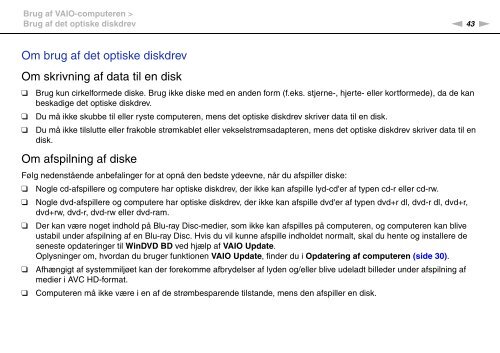 Sony VPCEB1C5E - VPCEB1C5E Istruzioni per l'uso Danese