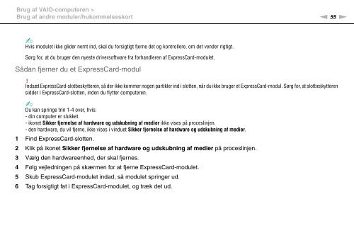 Sony VPCEB1C5E - VPCEB1C5E Istruzioni per l'uso Danese