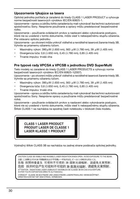Sony VPCEC4S0E - VPCEC4S0E Documenti garanzia Ceco
