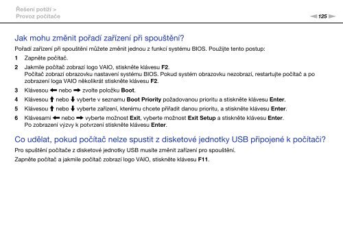 Sony VPCEC4S0E - VPCEC4S0E Istruzioni per l'uso Ceco