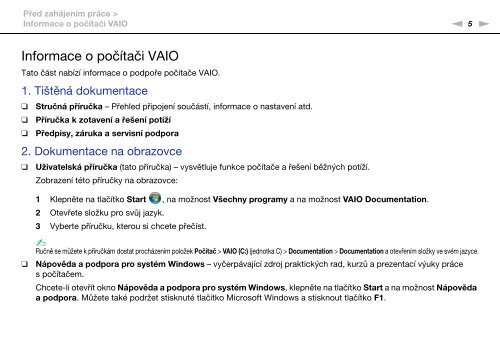 Sony VPCEC4S0E - VPCEC4S0E Istruzioni per l'uso Ceco