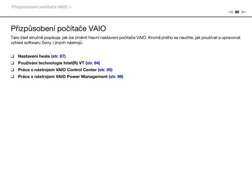 Sony VPCEC4S0E - VPCEC4S0E Istruzioni per l'uso Ceco