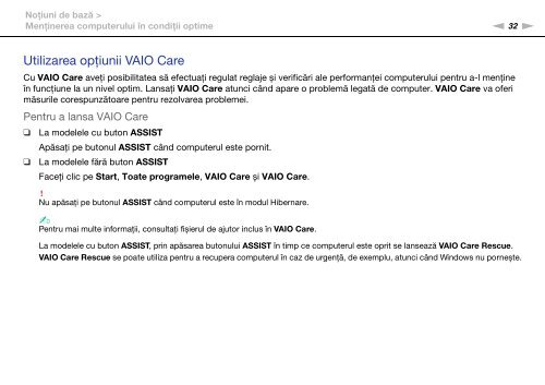 Sony VPCS13L8E - VPCS13L8E Istruzioni per l'uso Rumeno