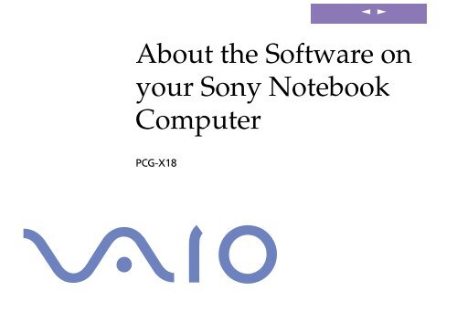 Sony PCG-X18 - PCG-X18 Manuale software Inglese