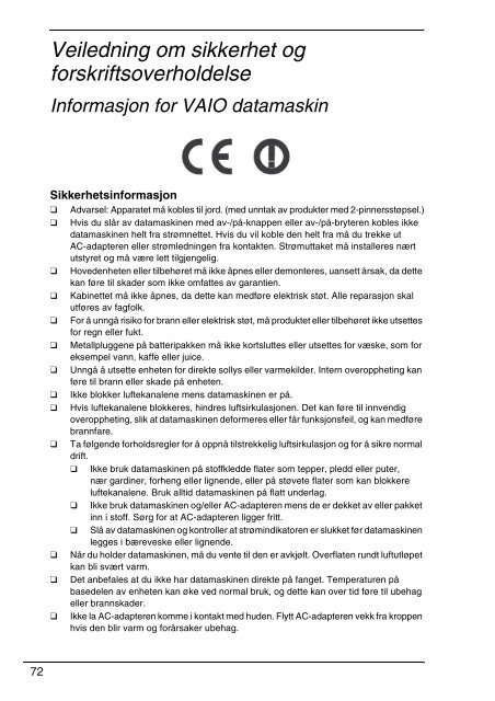 Sony VPCS13L8E - VPCS13L8E Documenti garanzia Finlandese