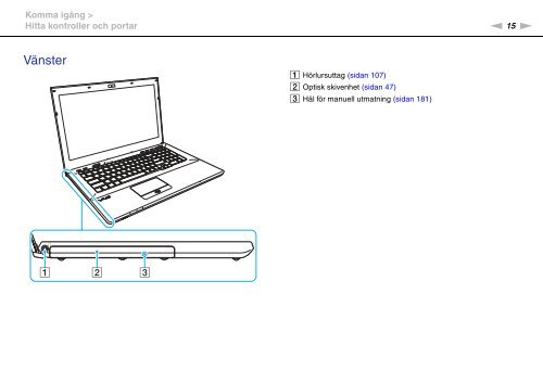 Sony VPCSE1C5E - VPCSE1C5E Istruzioni per l'uso Svedese