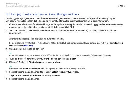 Sony VPCSE1C5E - VPCSE1C5E Istruzioni per l'uso Svedese