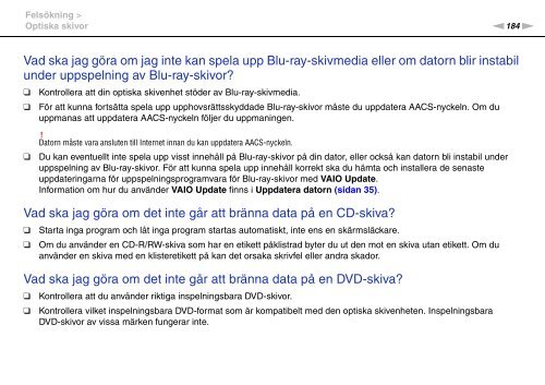 Sony VPCSE1C5E - VPCSE1C5E Istruzioni per l'uso Svedese