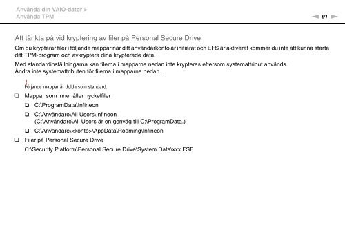 Sony VPCSE1C5E - VPCSE1C5E Istruzioni per l'uso Svedese