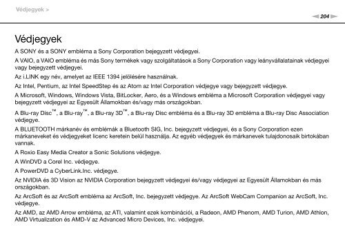 Sony VPCSE1C5E - VPCSE1C5E Istruzioni per l'uso Ungherese