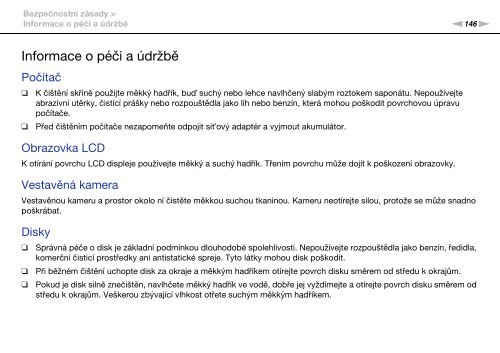 Sony VPCSA4S9R - VPCSA4S9R Istruzioni per l'uso Ceco