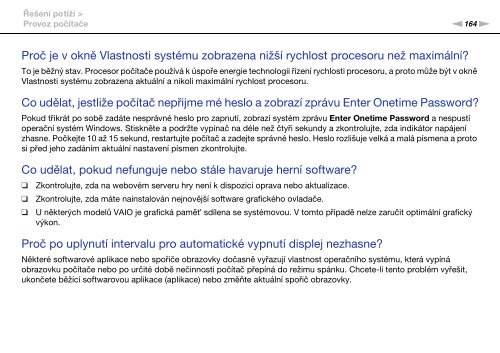 Sony VPCSA4S9R - VPCSA4S9R Istruzioni per l'uso Ceco