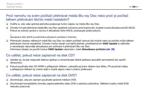 Sony VPCSA4S9R - VPCSA4S9R Istruzioni per l'uso Ceco