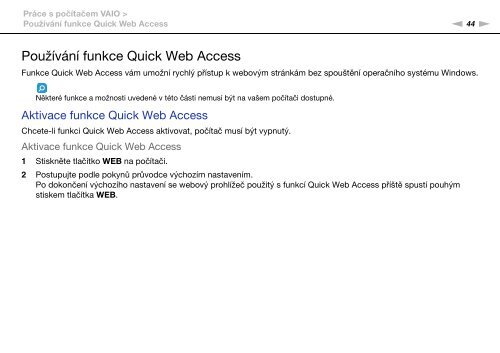 Sony VPCSA4S9R - VPCSA4S9R Istruzioni per l'uso Ceco