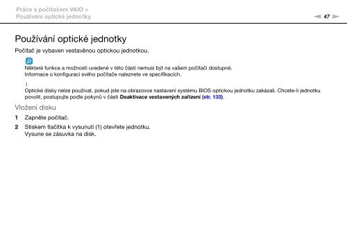 Sony VPCSA4S9R - VPCSA4S9R Istruzioni per l'uso Ceco