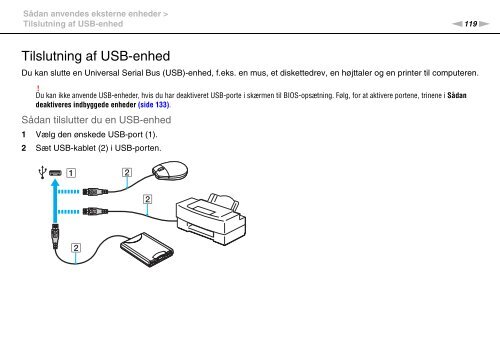 Sony VPCSA4S9R - VPCSA4S9R Istruzioni per l'uso Danese