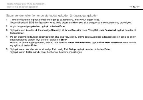 Sony VPCSA4S9R - VPCSA4S9R Istruzioni per l'uso Danese