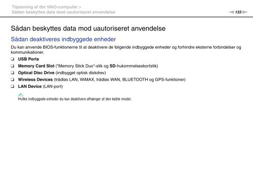 Sony VPCSA4S9R - VPCSA4S9R Istruzioni per l'uso Danese