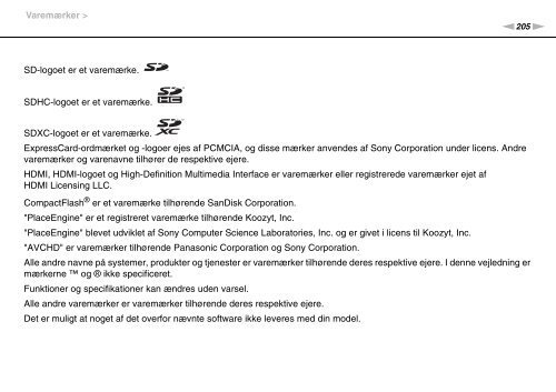 Sony VPCSA4S9R - VPCSA4S9R Istruzioni per l'uso Danese