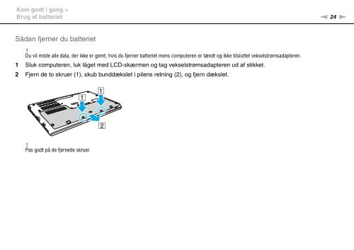 Sony VPCSA4S9R - VPCSA4S9R Istruzioni per l'uso Danese