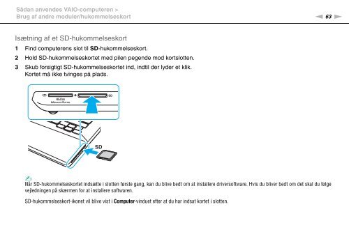 Sony VPCSA4S9R - VPCSA4S9R Istruzioni per l'uso Danese